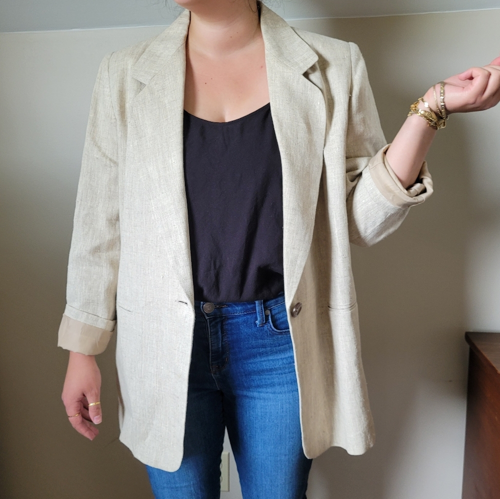 VTG | Linen Blazer in Oatmeal